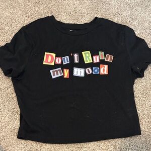 SHEIN Black Graphic Crop Top